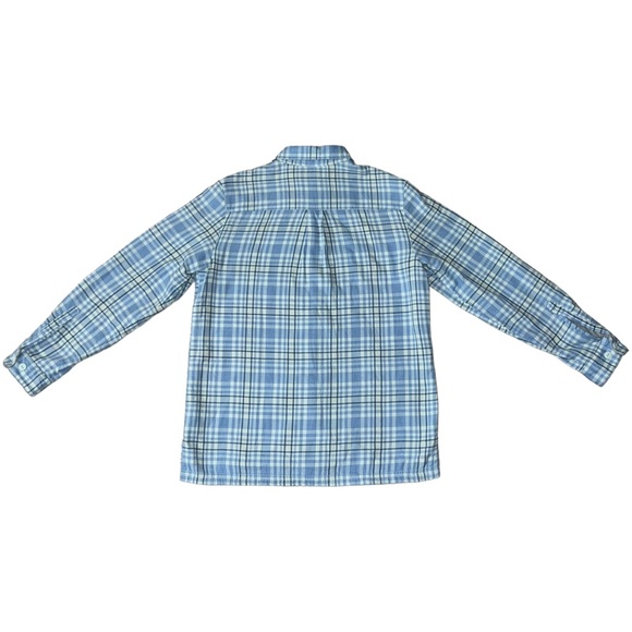 L.L. Bean Plaid Blue Fleece Lined Button Down Flannel Shirt Jacket Top Sz Small - Picture 13 of 14